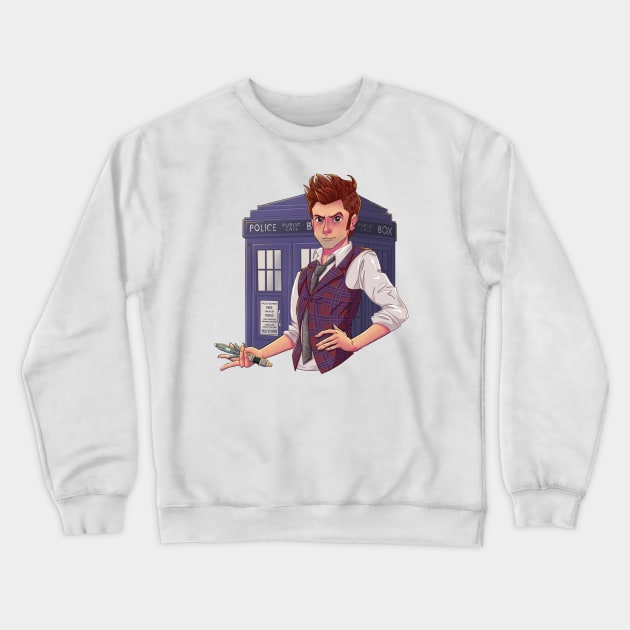 Doctor Who TARDIS - 14th Doctor Crewneck Sweatshirt by inhonoredglory